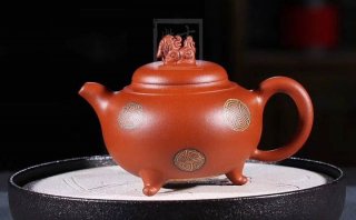 《獅韻》紫砂壺全手工茶壺老師小紅泥，絞泥（段泥、紫泥、綠泥等）壺